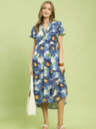 Umgee Wildflower Reverie Floral Flutter Sleeve Tiered Midi Dress-Women's Dresses-Shop Z & Joxa