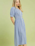 Umgee Zip into Summer Striped Midi Dress with Front Zipper-Women's Dresses-Shop Z & Joxa