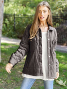 Urban Chic Quilted Mineral Wash Shacket-Women's Clothing-Shop Z & Joxa