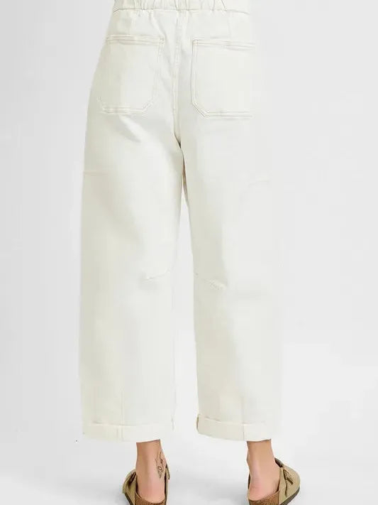 Urban Ease High-Waisted Drawstring Jeans by Risen-Women's Jeans-Shop Z & Joxa