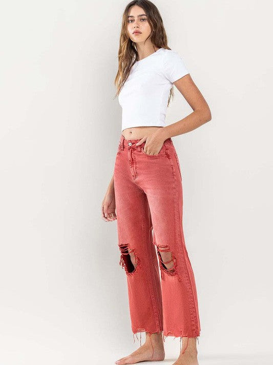 VERVET By Flying Monkey 90s Vintage Crop Fringe Hem Flare Jeans | Bossa Nova-Women's Jeans-Shop Z & Joxa