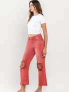 VERVET By Flying Monkey 90s Vintage Crop Fringe Hem Flare Jeans | Bossa Nova-Women's Jeans-Shop Z & Joxa