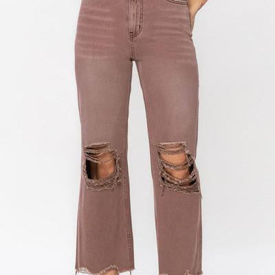 VERVET By Flying Monkey Denim Always Wins Vintage Crop Flare Jeans-Women's Clothing-Shop Z & Joxa