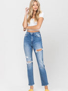 VERVET By Flying Monkey Hello Weekend Super High Rise Distressed Jeans-Women's Clothing-Shop Z & Joxa