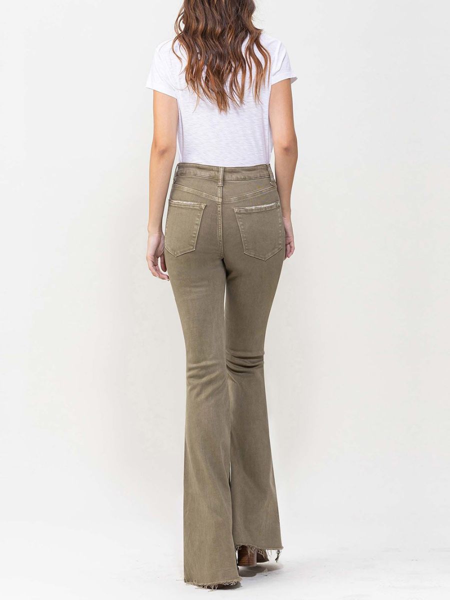 VERVET By Flying Monkey High Rise Super Flare Jeans | Convert Green-Women's Clothing-Shop Z & Joxa