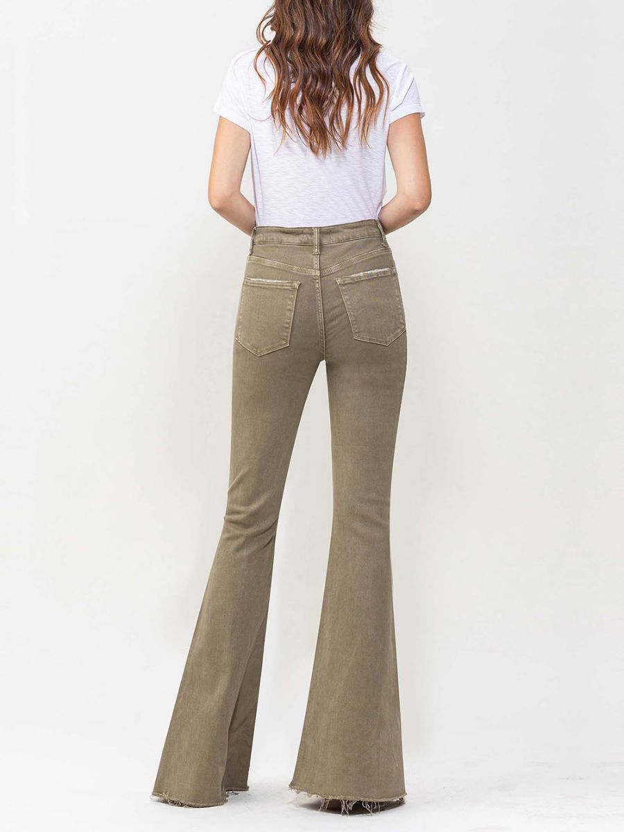 VERVET By Flying Monkey High Rise Super Flare Jeans | Convert Green-Women's Clothing-Shop Z & Joxa