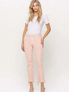 VERVET By Flying Monkey Life's Better in Pink Mid Rise Straight Cut Cropped Mom Jeans-Women's Clothing-Shop Z & Joxa