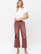 VERVET By Flying Monkey Modern Edge Vintage High Rise Crop Flare Jeans-Women's Clothing-Shop Z & Joxa