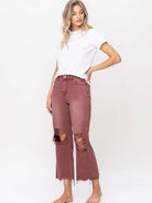 VERVET By Flying Monkey Modern Edge Vintage High Rise Crop Flare Jeans-Women's Clothing-Shop Z & Joxa