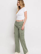 VERVET By Flying Monkey Simply the Best Wide Leg High Waisted Cargo Jeans-Women's Clothing-Shop Z & Joxa