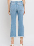 VERVET By Flying Monkey Torne River High Rise Frayed Hem Crop Straight Jeans-Women's Clothing-Shop Z & Joxa