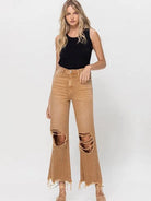 VERVET by Flying Monkey 90s Vibes + High Fives Distressed Cropped Jeans with Flare-Women's Clothing-Shop Z & Joxa