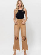 VERVET by Flying Monkey 90s Vibes + High Fives Distressed Cropped Jeans with Flare-Women's Clothing-Shop Z & Joxa