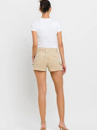 VERVET by Flying Monkey Rethinking Cargo High Rise Khaki Shorts-Women's Clothing-Shop Z & Joxa