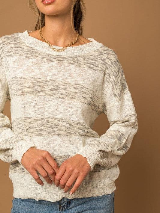 Vanilla Cream Oversized Striped Sweater-Women's Clothing-Shop Z & Joxa