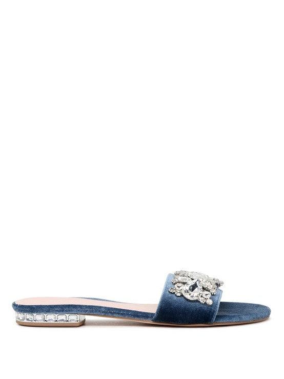 Velvet + Jewels Embellished Flat Sandals-Women's Shoes-Shop Z & Joxa