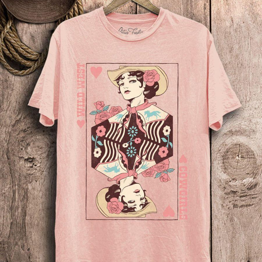 Vintage Queen of Hearts Graphic T-Shirt-Women's Clothing-Shop Z & Joxa