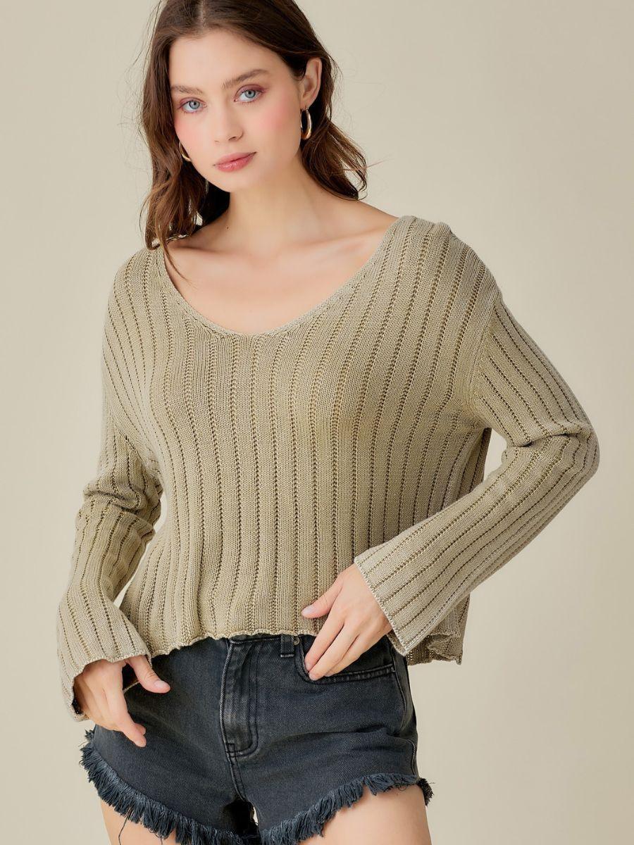 Washed Just Right Cropped Knit Top-Women's Clothing-Shop Z & Joxa