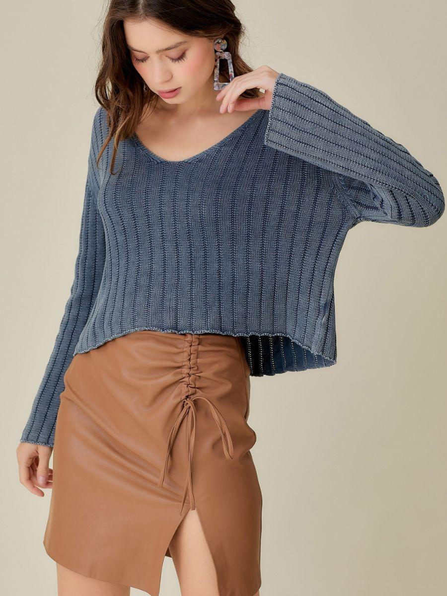 Washed Just Right Cropped Knit Top-Women's Clothing-Shop Z & Joxa