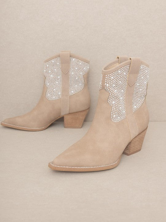 Western Pearl Studded Booties-Women's Shoes-Shop Z & Joxa