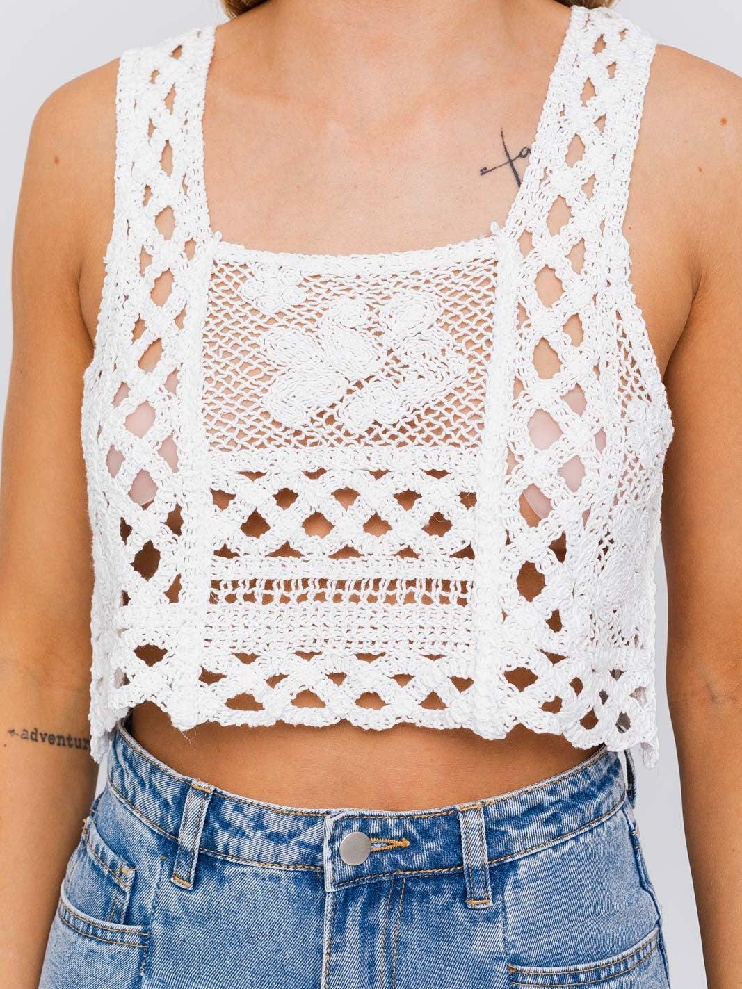 What Rules? Hollow Out Crop Top-Women's Clothing-Shop Z & Joxa