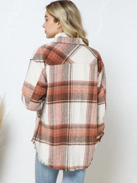 When All Else Fail Yarn Dyed Plaid Shacket-Women's Clothing-Shop Z & Joxa