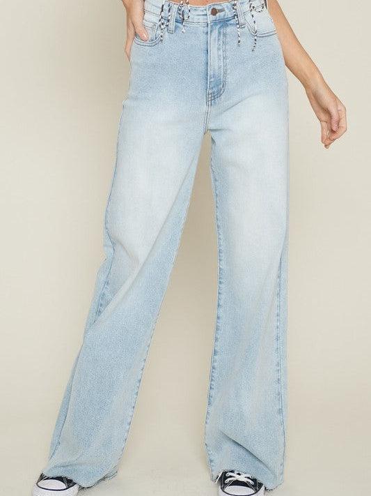 Wide Blue Yonder High Waisted Wide Leg Jeans-Women's Clothing-Shop Z & Joxa
