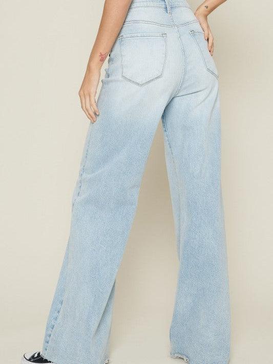 Wide Blue Yonder High Waisted Wide Leg Jeans-Women's Clothing-Shop Z & Joxa