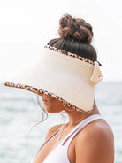 Wild About Sunshine Leopard Trim Foldable Bow Visors-Women's Accessories-Shop Z & Joxa