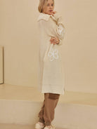 Wild Bloom Overstitch Wide Collar Long Cardigan-Women's Shirts & Tops-Shop Z & Joxa