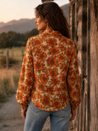 Wild Magnolia Long Sleeve Floral Blouse-Apparel & Accessories-Shop Z & Joxa