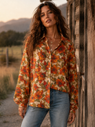 Wild Magnolia Long Sleeve Floral Blouse-Apparel & Accessories-Shop Z & Joxa