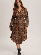 Wild Side Leopard Print Midi Shirt Dress & Duster-Women's Dresses-Shop Z & Joxa