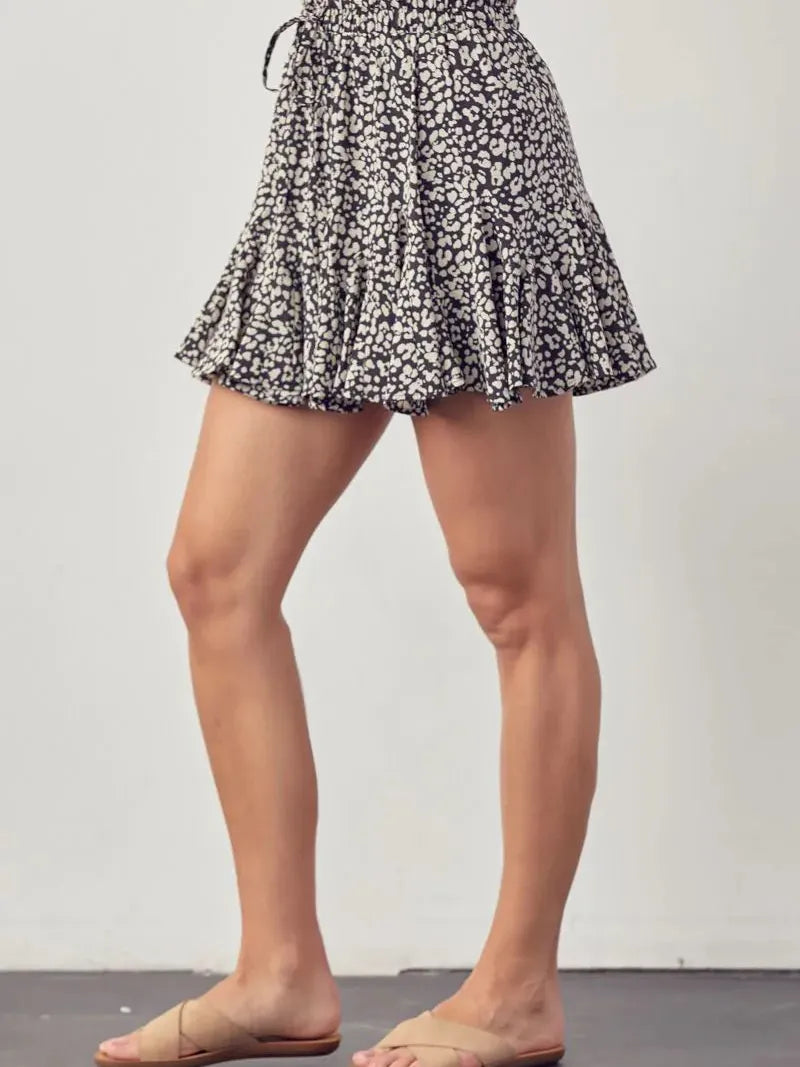 Wild Thing Black Animal Print Flowy Mini Skirt-Women's Skirts & Skorts-Shop Z & Joxa