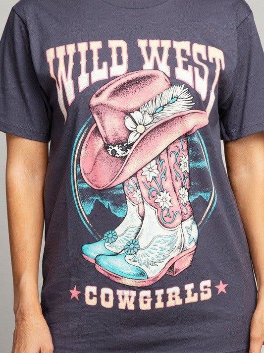 Wild West Cowgirls Graphic T-Shirt-Women's Clothing-Shop Z & Joxa