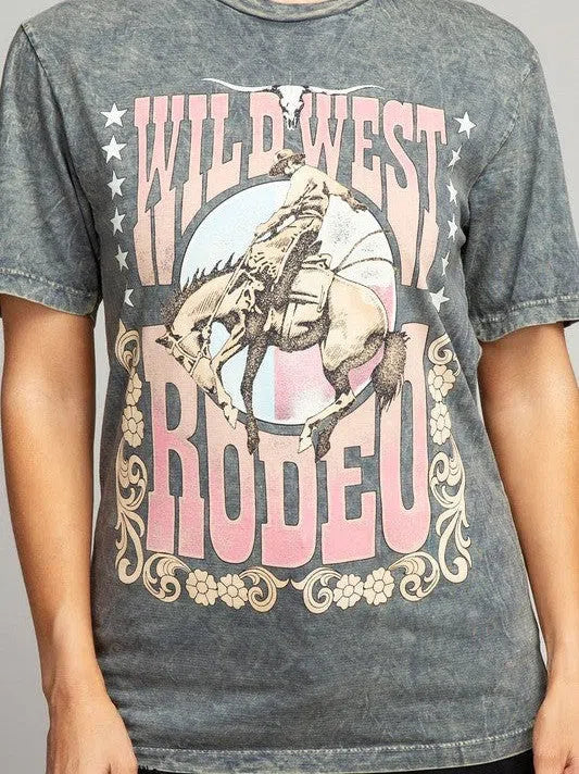 Wild West Rodeo Western Inspired Graphic Top-Women's Clothing-Shop Z & Joxa