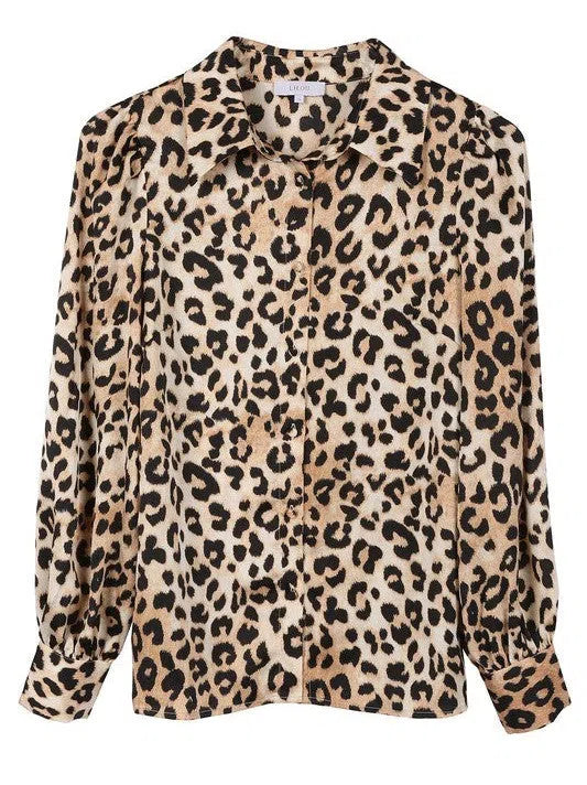 Wild and Free Satin Leopard Blouse-Women's Clothing-Shop Z & Joxa