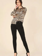 Wild and Free Satin Leopard Blouse-Women's Clothing-Shop Z & Joxa