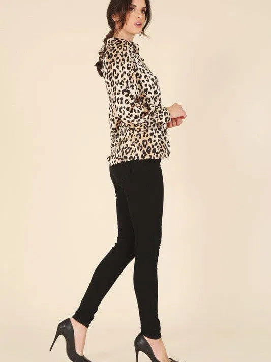 Wild and Free Satin Leopard Blouse-Women's Clothing-Shop Z & Joxa