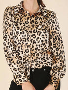 Wild and Free Satin Leopard Blouse-Women's Clothing-Shop Z & Joxa