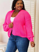 Woven Right Pink Crush Rib-Knit Open Front Cardigan-Women's Shirts & Tops-Shop Z & Joxa