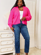 Woven Right Pink Crush Rib-Knit Open Front Cardigan-Women's Shirts & Tops-Shop Z & Joxa