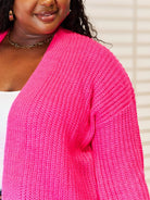 Woven Right Pink Crush Rib-Knit Open Front Cardigan-Women's Shirts & Tops-Shop Z & Joxa