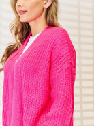 Woven Right Pink Crush Rib-Knit Open Front Cardigan-Women's Shirts & Tops-Shop Z & Joxa