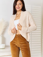 Wrap Star: Double Take Open-Front Long Sleeve Cardigan-Women's Shirts & Tops-Shop Z & Joxa