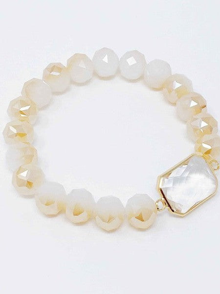 Wrist Candy Diamond Cut Beads Stretch Bracelet-Women's Accessories-Shop Z & Joxa