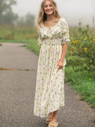 Written in the Flowers Puff Sleeve Floral Maxi Dress-Women's Dresses-Shop Z & Joxa