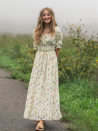 Written in the Flowers Puff Sleeve Floral Maxi Dress-Women's Dresses-Shop Z & Joxa
