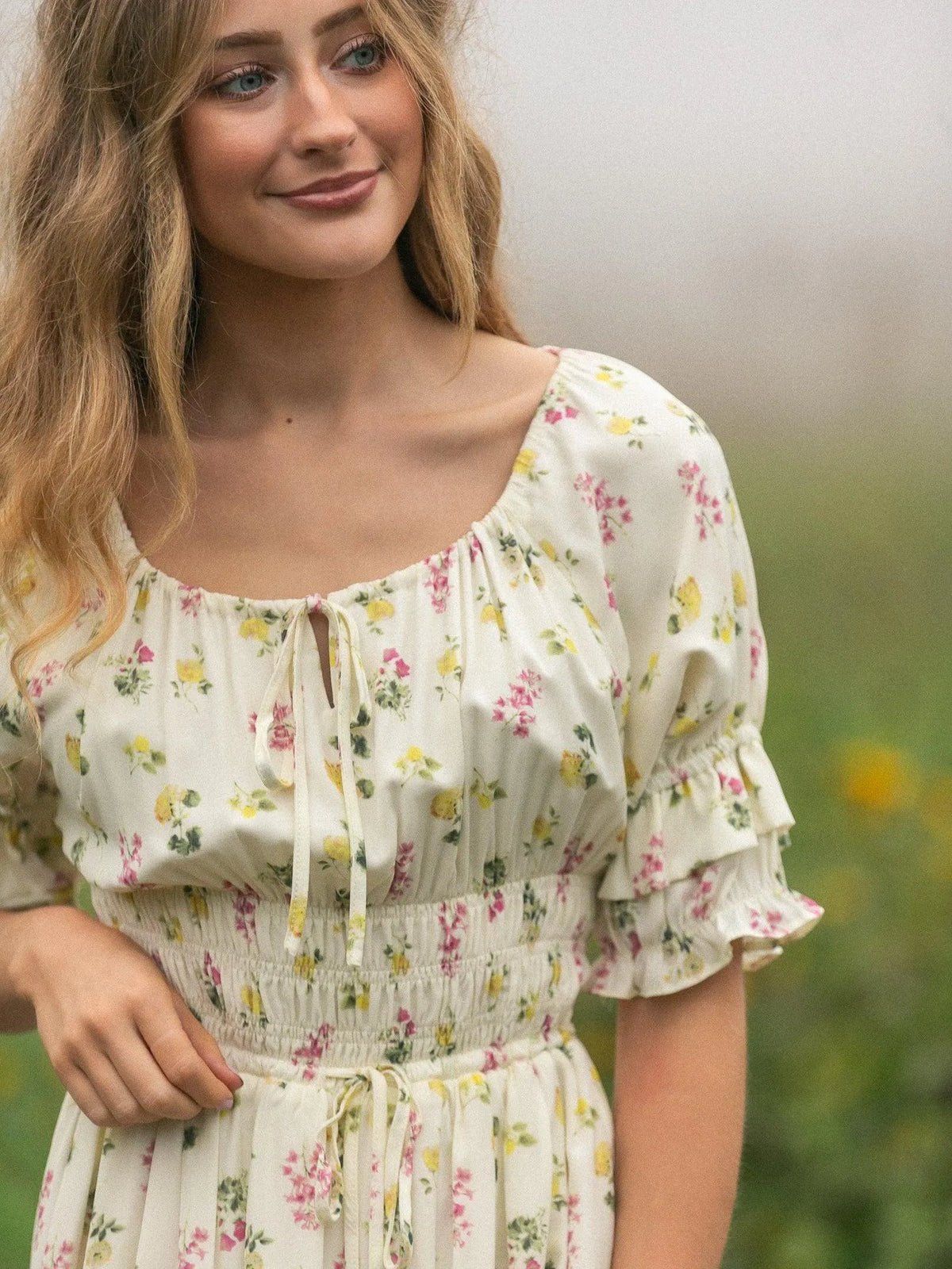 Written in the Flowers Puff Sleeve Floral Maxi Dress-Women's Dresses-Shop Z & Joxa