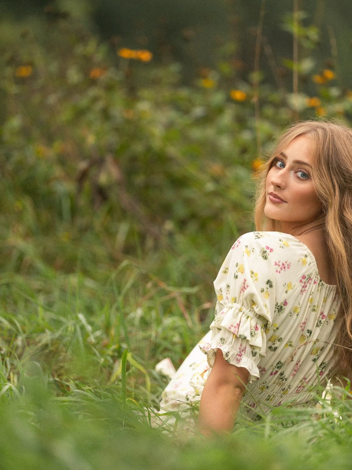 Written in the Flowers Puff Sleeve Floral Maxi Dress-Women's Dresses-Shop Z & Joxa